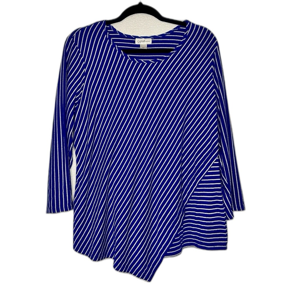 Jocelyn Smith Collection Women XL Textured Long Sleeve Purple Stripe